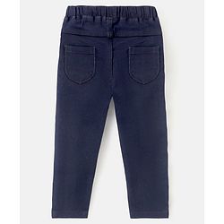 Babyhug  Denim Full Length Stretchable Jeggings Solid Color - Blue