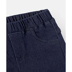 Babyhug  Denim Full Length Stretchable Jeggings Solid Color - Blue