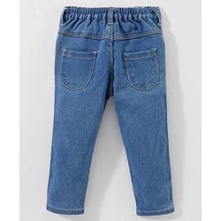 Babyhug Cotton Full Length Stretchable Denim Jeans - Medium Blue