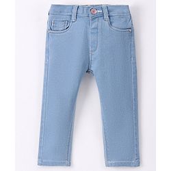 Babyhug Cotton Full Length Denim Jeans - Light Blue