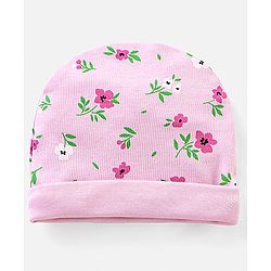 Babyhug 100% Cotton Cap Mittens & Booties Set Floral Print - Diameter 11.5 cm