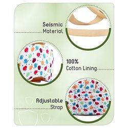 Babyhug Premium Baby Safety Apple Print Helmet - Multicolour