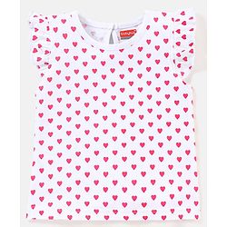 Babyhug 100% Cotton Knit Half Sleeves Love Print & Frill Detailing T-Shirt Pack Of 3 - Pink & Yellow