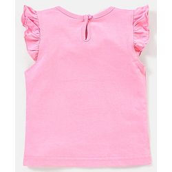 Babyhug 100% Cotton Knit Half Sleeves Love Print & Frill Detailing T-Shirt Pack Of 3 - Pink & Yellow