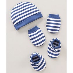 Babyhug 100% Cotton Mitten & Booties Cap - Diameter 10 cm