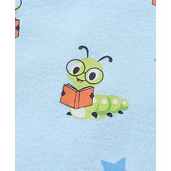 Babyhug 100% Cotton Half Sleeves Onesies Caterpillar and Stripes Print Pack of 3 - Blue & Orange