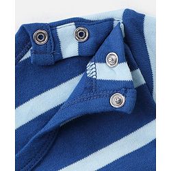 Babyhug 100% Cotton Half Sleeves Onesies Caterpillar and Stripes Print Pack of 3 - Blue & Orange