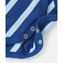 Babyhug 100% Cotton Half Sleeves Onesies Caterpillar and Stripes Print Pack of 3 - Blue & Orange