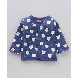 Babyhug 100% Cotton Knit Full Sleeves Vests Striped & Bear Print  Pack of 3 - Multicolour