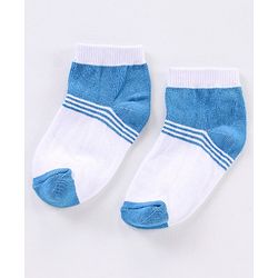 Cute Walk by Babyhug Non Terry Cotton Knit Ankle Length Anti Bacterial Socks Striped Design Pack of 3 - White Yellow & Black