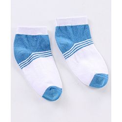Cute Walk by Babyhug Non Terry Cotton Knit Ankle Length Anti Bacterial Socks Striped Design Pack of 3 - White Yellow & Black