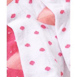 Cute Walk by Babyhug Non Terry Cotton Knit Ankle Length Anti Bacterial Socks Stripes & Dots Design Pack of 3 - Pink & White