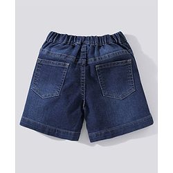 Babyhug Half Sleeves T-Shirt and Denim Shorts Stripes Pattern - Red Blue