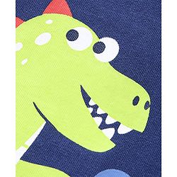 Babyhug Cotton Half Sleeves T-Shirt Dino Print- Navy Blue