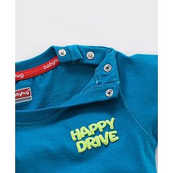 Babyhug Cotton  Half Sleeves T-Shirt Driving Lion Print - Blue