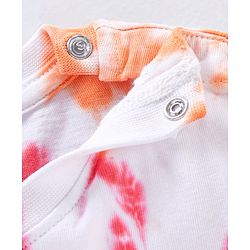 Babyhug Cotton Half Sleeves T-Shirt Tie Dye & Dolphin Print- Red & White