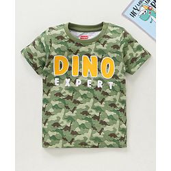 Babyhug Cotton  Half Sleeves T-Shirt Dino Print - Green