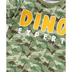 Babyhug Cotton  Half Sleeves T-Shirt Dino Print - Green