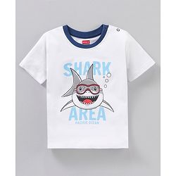 Babyhug Cotton Jersey Knit Half Sleeves Striped T-Shirt Shark Print Pack of 3 - Multicolor