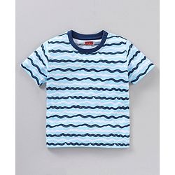 Babyhug Cotton Jersey Knit Half Sleeves Striped T-Shirt Shark Print Pack of 3 - Multicolor
