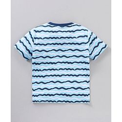 Babyhug Cotton Jersey Knit Half Sleeves Striped T-Shirt Shark Print Pack of 3 - Multicolor