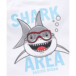 Babyhug Cotton Jersey Knit Half Sleeves Striped T-Shirt Shark Print Pack of 3 - Multicolor
