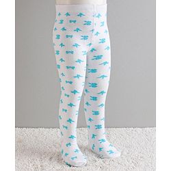 Cutewalk by Babyhug Anti Bacterial Footed Tights Bow Design - White
