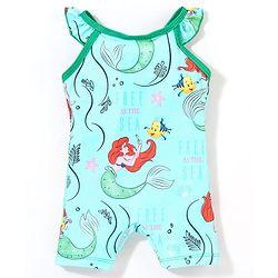 Babyhug Sleeveless Legged Swimsuit Marine Life Print - Blue