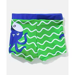 Babyhug Swimming Trunk Octopus Print - Blue & Green
