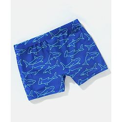 Babyhug Swimming Trunk Shark Print - Navy Blue