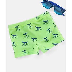 Babyhug Swimming Trunk Shark Print - Green