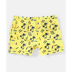 Babyhug Swimming Trunk Tropical Print - Yellow