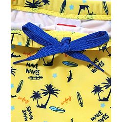 Babyhug Swimming Trunk Tropical Print - Yellow