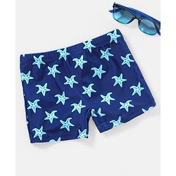 Babyhug Swimming Trunk Star Fish Print - Navy Blue