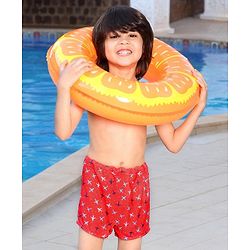 Babyhug Swimming Trunks Aeroplane Print - Red
