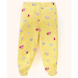 Babyhug Cotton Footed Bootie Leggings Floral Print Pack of 3 - Pink Yellow & Blue