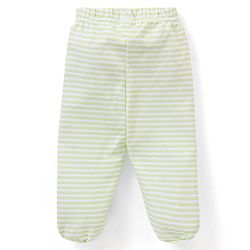 Babyhug 100% Cotton Knit Bootie Leggings Striped & Leaves Print Pack of 3 - Peach Pink & Green