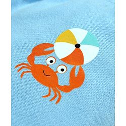 Babyhug Cotton Knit Footed Length Bootie Leggings Striped & Crabs Print Pack of 3 - Blue