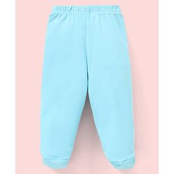 Babyhug Cotton Footed Bootie Leggings Striped & Dino Print Pack of 3 - Blue
