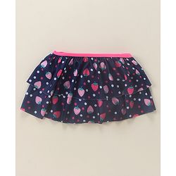 Babyhug Sleeveless 2 Piece Swimsuit Strawberry Print - Navy Blue