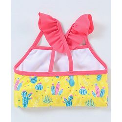 Babyhug Sleeveless 2 Piece Swimsuit Cactus Print - Yellow