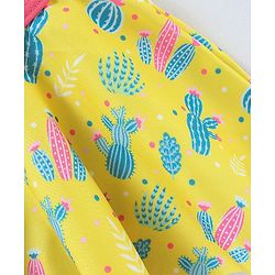 Babyhug Sleeveless 2 Piece Swimsuit Cactus Print - Yellow