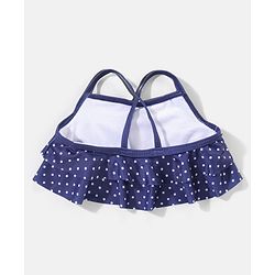 Babyhug Sleeveless 2 Piece Swimsuit Polka Dot Print - Navy Blue