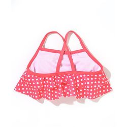 Babyhug Sleeveless Two Piece Swimsuit Polka Dot Print- Pink