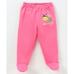 Babyhug Cotton Knit Footed Length Bootie Leggings Bees Print Pack of 3 - Multicolour