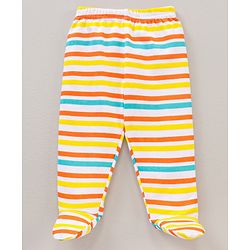 Babyhug Cotton Knit Footed Length Bootie Leggings Football Print Pack of 3 - Multicolour