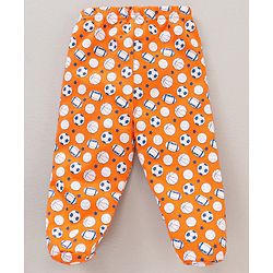 Babyhug Cotton Knit Footed Length Bootie Leggings Football Print Pack of 3 - Multicolour