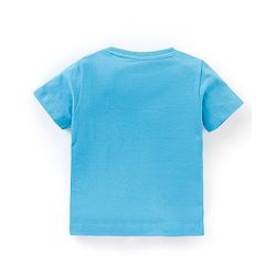 Babyhug Cotton Knit Half Sleeves T-Shirt Mickey Mouse Print- Blue