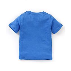 Babyhug Cotton Knit Half Sleeves T-Shirt Captain America Print- Blue