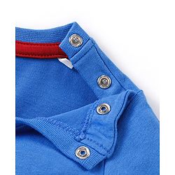 Babyhug Cotton Knit Half Sleeves T-Shirt Captain America Print- Blue